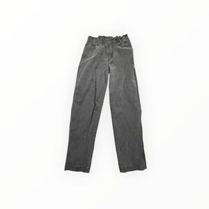 Universal Thread Pants Women 6 Black Paperbag Waist High Rise Straight Leg Denim